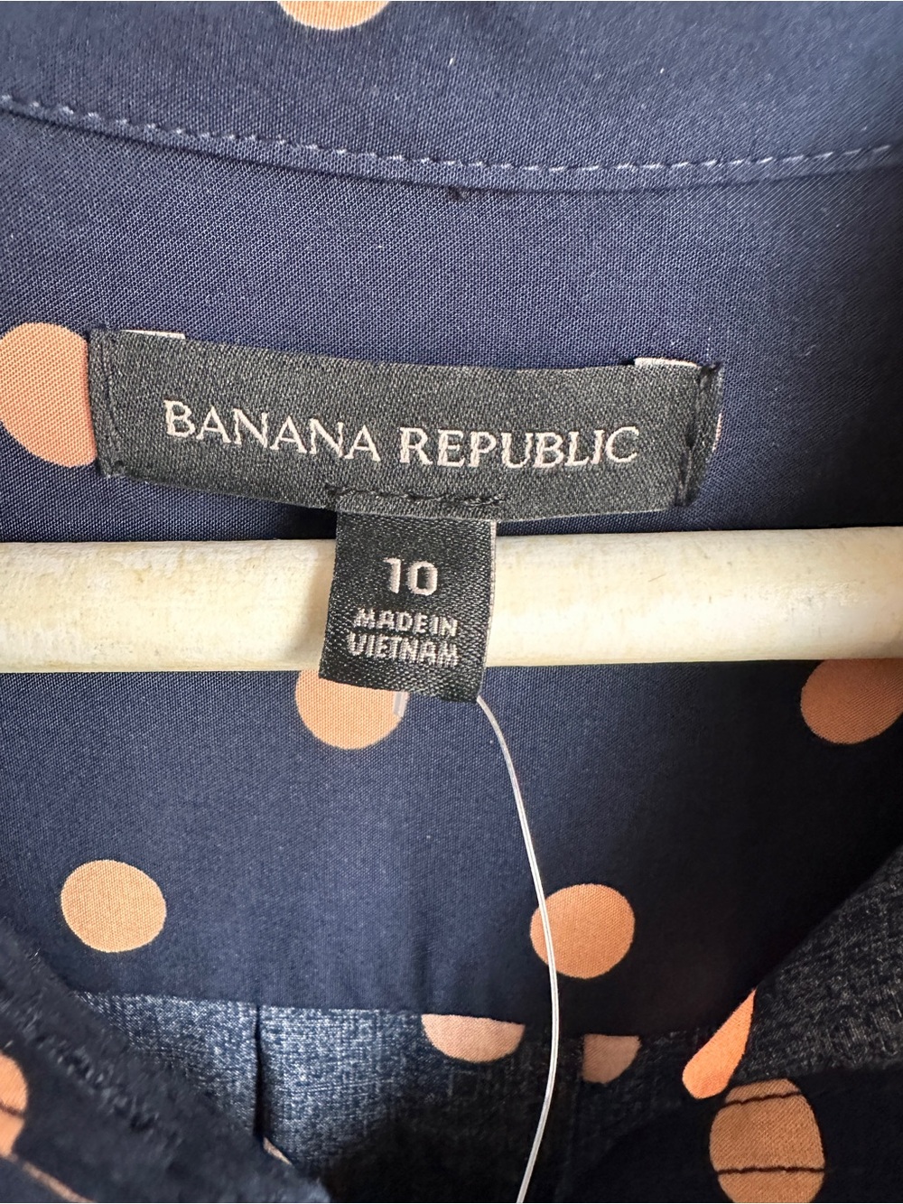 Banana Republic Navy Maxi Dress with Cream Polka Dots 10 NWT - Picture 2 of 10